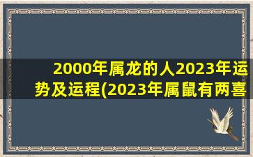 2000年属龙的人2023年运势及