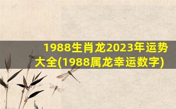 1988生肖龙2023年运势大全