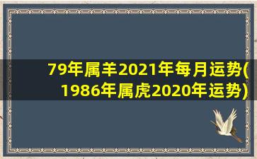 79年属羊2021年每月运势(1986年属虎2020年运势)