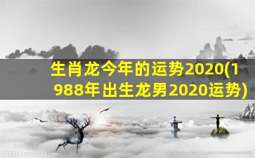 生肖龙今年的运势2020(19