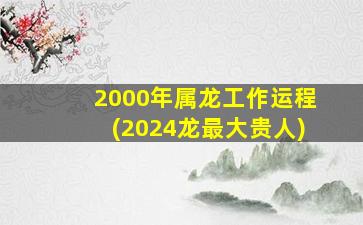 2000年属龙工作运程(2024龙