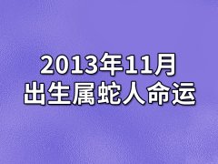 2013年11月出生属蛇人命运(农历、爱情、事业运势解析)