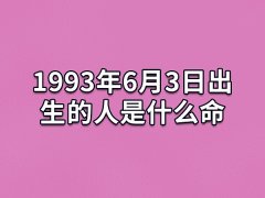 1993年6月3日出生的人是什么命：热情豪爽(善言健谈)