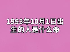 1993年10月1日出生的人是什