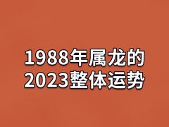 1988年属龙的2023整体运势