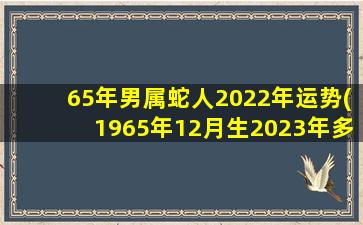 65年男属蛇人2022年运势(