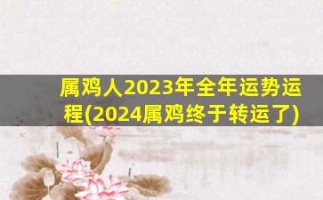 属鸡人2023年全年运势运程(2024属鸡终于转运了)