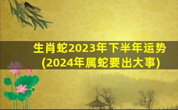 <strong>生肖蛇2023年下半年运势</strong>