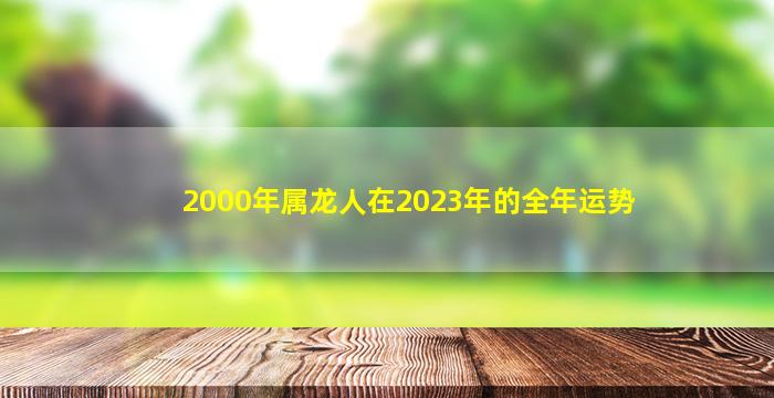 2000年属龙人在2023年的全年