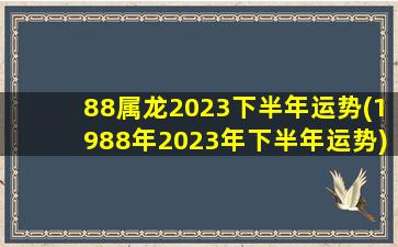 88属龙2023下半年运势(198
