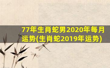 <strong>77年生肖蛇男2020年每月运</strong>