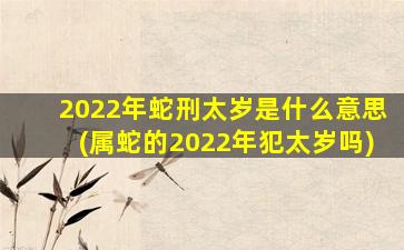 2022年蛇刑太岁是什么意思(属蛇的2022年犯太岁吗)