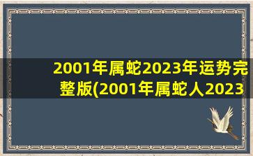 2001年属蛇2023年运势完整版(2001年属蛇人2023年事业运程)