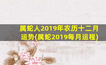 <strong>属蛇人2019年农历十二月运</strong>