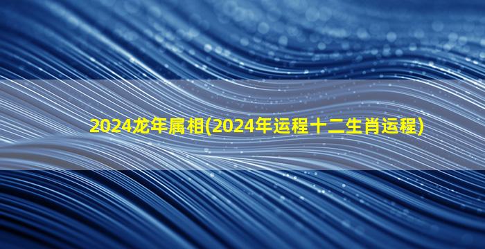 2024龙年属相(2024年运程十二生肖运程)