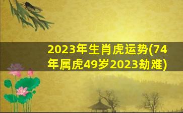 <strong>2023年生肖虎运势(74年属</strong>