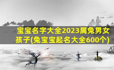 <strong>宝宝名字大全2023属兔男女</strong>