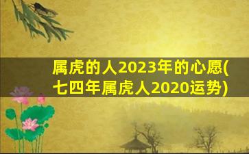 属虎的人2023年的心愿(七四年属虎人2020运势)