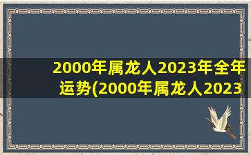 2000年属龙人2023年全年运势