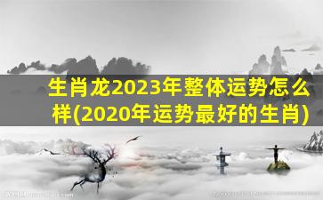 生肖龙2023年整体运势怎么样(2020年运势最好的生肖)