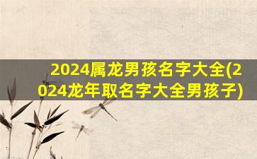 <strong>2024属龙男孩名字大全(</strong>