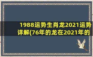 1988运势生肖龙2021运势详解
