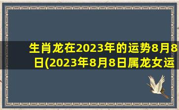 生肖龙在2023年的运势8月8日(2023年8月8日属龙女运势)