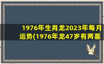 1976年生肖龙2023年每月运势