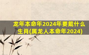 龙年本命年2024年要戴什么生肖(属龙人本命年2024)