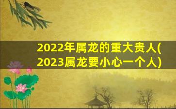 2022年属龙的重大贵人(