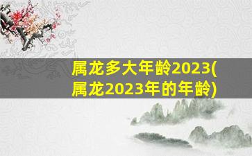 属龙多大年龄2023(属龙2023年的年龄)