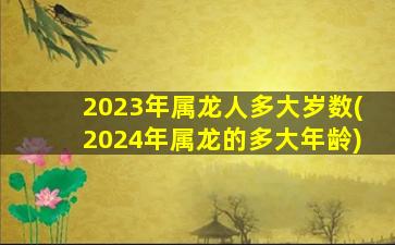 2023年属龙人多大岁数(2024年属龙的多大年龄)