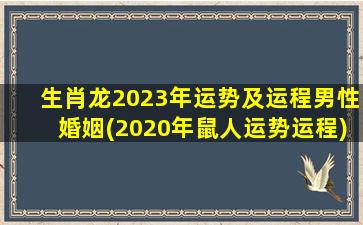 生肖龙2023年运势及运程男性婚姻(2020年鼠人运势运程)
