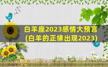 白羊座2023感情大预言(白