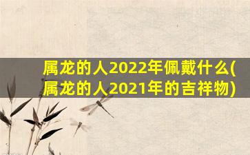 属龙的人2022年佩戴什么(属龙的人2021年的吉祥物)
