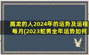 属龙的人2024年的运势及运程每月(2023蛇男全年运势如何)