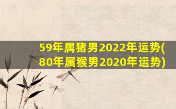 59年属猪男2022年运势(80年属猴男2020年运势)