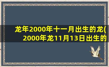 <strong>龙年2000年十一月出生的</strong>