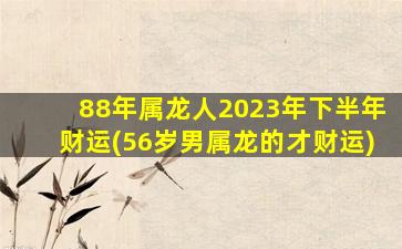 88年属龙人2023年下半年财运(56岁男属龙的才财运)