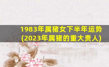 <strong>1983年属猪女下半年运势</strong>