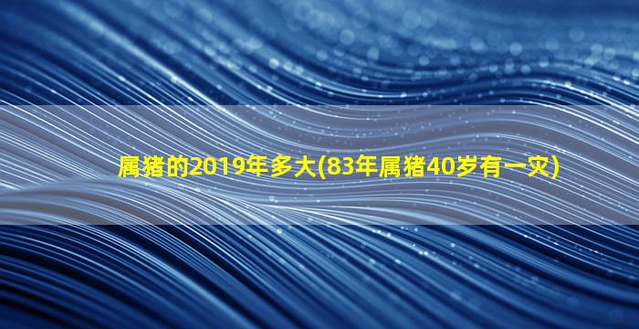 <strong>属猪的2019年多大(83年属猪</strong>
