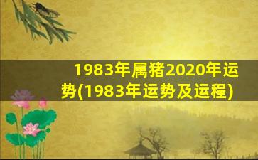 <strong>1983年属猪2020年运势(19</strong>