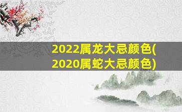 2022属龙大忌颜色(2020属蛇大忌颜色)