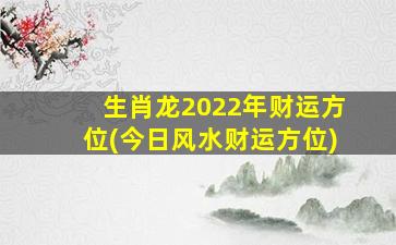 生肖龙2022年财运方位(今日风水财运方位)