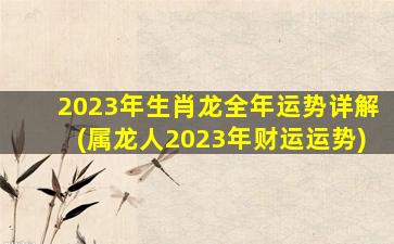 2023年生肖龙全年运势详解