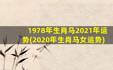 1978年生肖马2021年运势(2020年生肖马女运势)