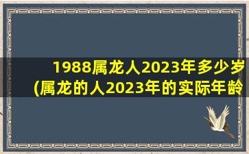 1988属龙人2023年多少岁(属