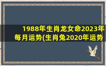 1988年生肖龙女命2023年每