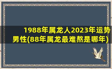 1988年属龙人2023年运势男性