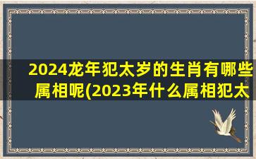<strong>2024龙年犯太岁的生肖有</strong>